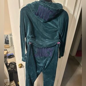 Juicy Couture Teal Velour Hoodie Set